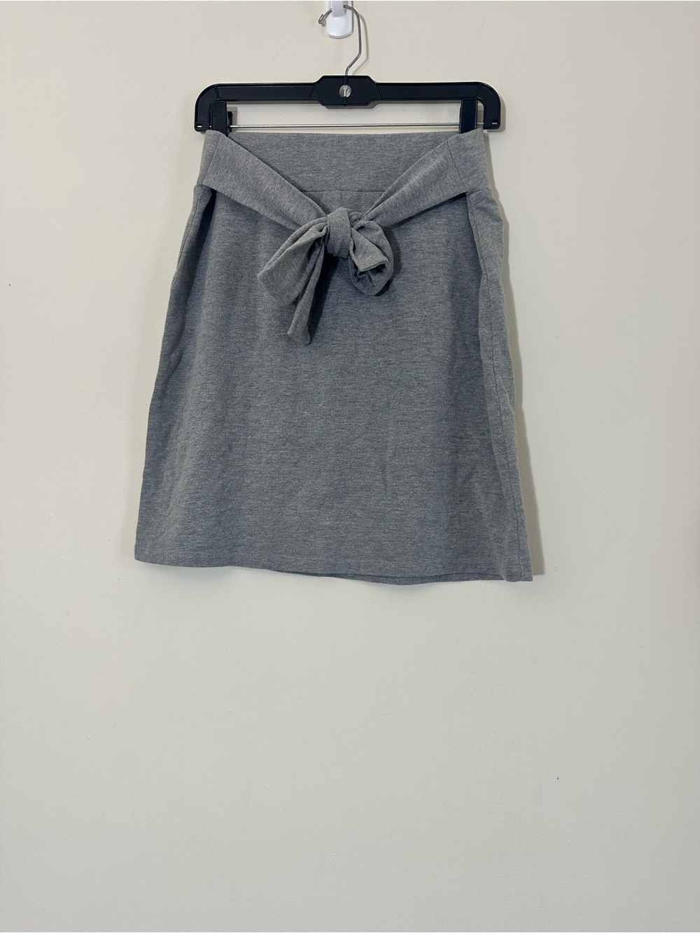 Loft Sweat Skirt Gray Pull On Tie Front Size M